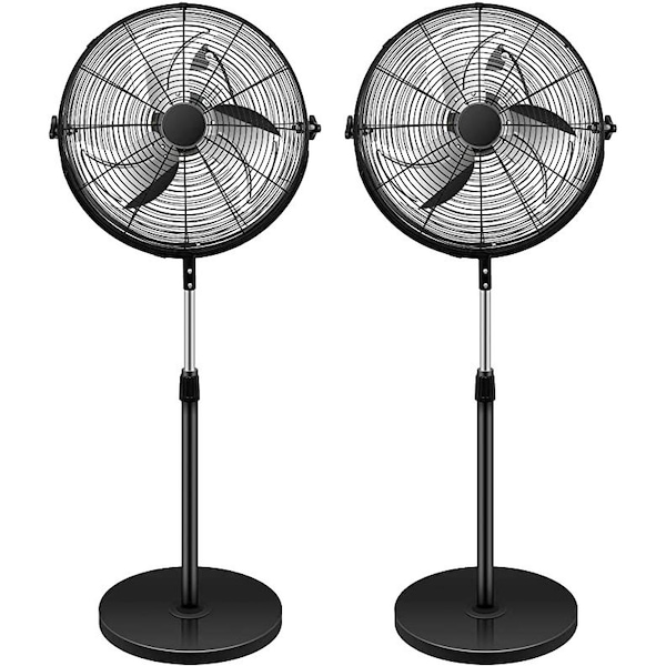 Simple Deluxe Simple Deluxe Industrial Stand Fan, 20 Inch, 2 PACK, White, 2 Inch Industrial Standing Fan HIFANXSTAND20X2 - main